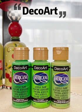 绿色系套装美国DecoArt原装进口da颜料香薰油画玻璃彩绘丙烯颜料