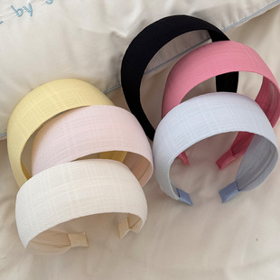 韩系欧若风黄色发带式发箍女生显脸小减龄不勒头宽边头箍日常外戴