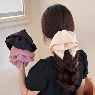 韩版缎面裙摆抓夹女后脑勺半扎发鲨鱼夹高级感气质显发量发夹发卡