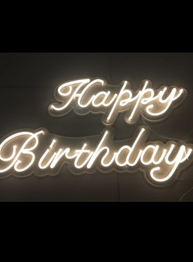 派对30days100天生日快乐led字母灯happybirthday发光霓虹灯party