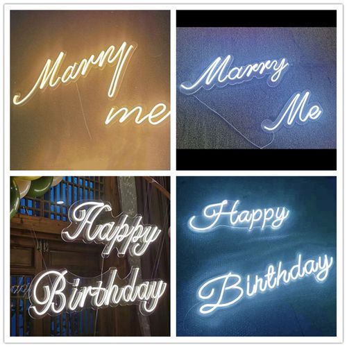 求婚字母灯marryme生日快乐happybirthday婚礼头像发光霓虹灯