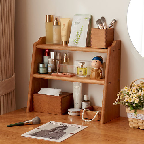 家房子樱桃木台面多层置物架杯子