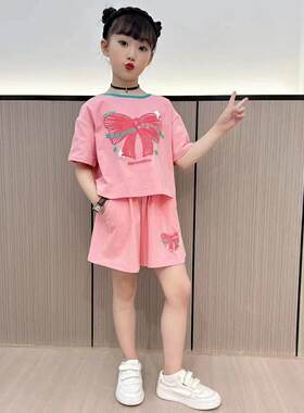 女童套装夏装2026新款韩版洋气儿童夏季小女孩网红时髦童装两件套