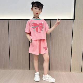 女童套装夏装2026新款韩版洋气儿童夏季小女孩网红时髦童装两件套