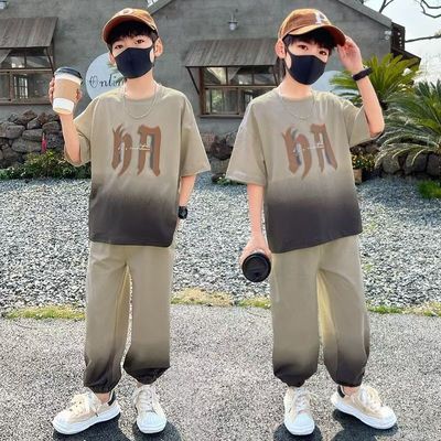 男童夏装短袖长裤套装2025新款中大童运动童装儿童夏季薄款两件套