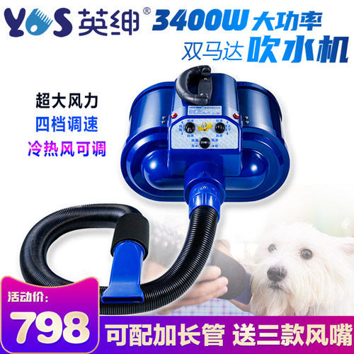 英绅大型犬杀菌宠物吹水机双马达