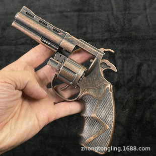 加重合金侧开左轮砸炮枪全金属砸响枪火炮子枪童年怀旧玩具纸炮枪