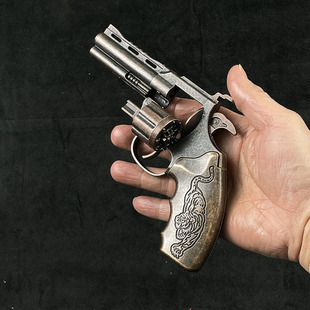 猛虎侧开左轮砸炮枪玩具合金砸响枪炮子枪打响声纸炮枪全金属m3铜