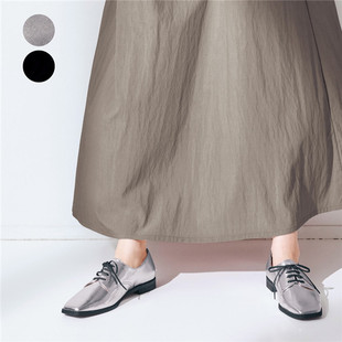 日本海外直邮2025春季女鞋代购休闲时尚方头系带皮鞋单鞋