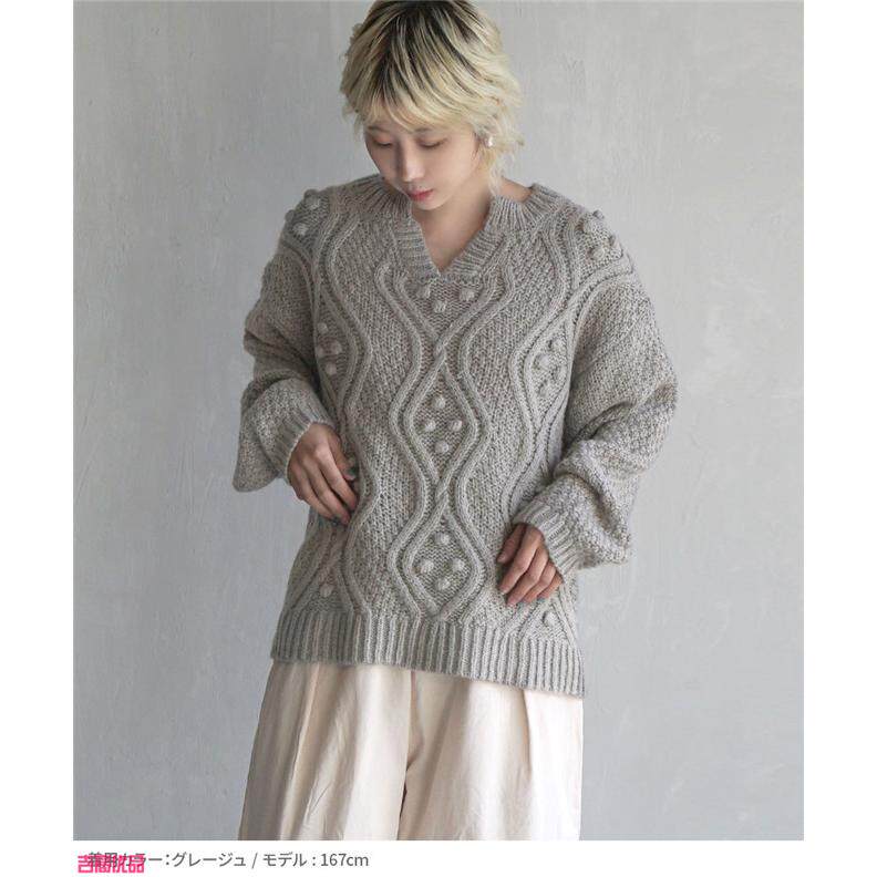 日本海外直邮2025春季女装代购V领休闲时尚麻花编织针织衫毛衣