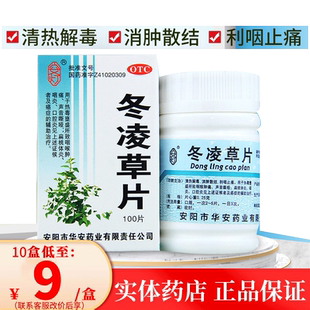 安灯 冬凌草片100片中药咽喉炎慢性咽炎东凌草片喉咙痛东菱草片