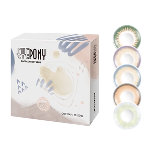 EYEPONY美瞳日抛10片屿系自然大小直径彩色隐形近视眼镜盒sk