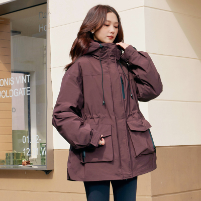 工装派克服羽绒服女收腰显瘦保暖