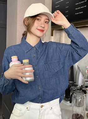2026春季宽松女士牛仔衬衫牛仔衣