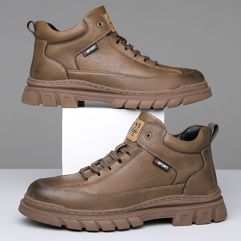 男士马丁靴加绒加厚高帮保暖男鞋