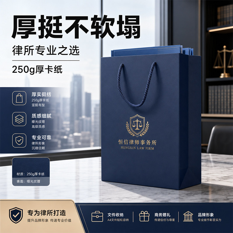律师事务所手提袋定制企业公司广告宣传纸袋定做礼品袋子印刷logo