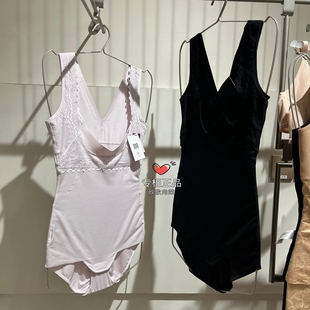 爱慕美体24AW简塑女士棉质性感轻薄塑型连体平角美体衣AD350491