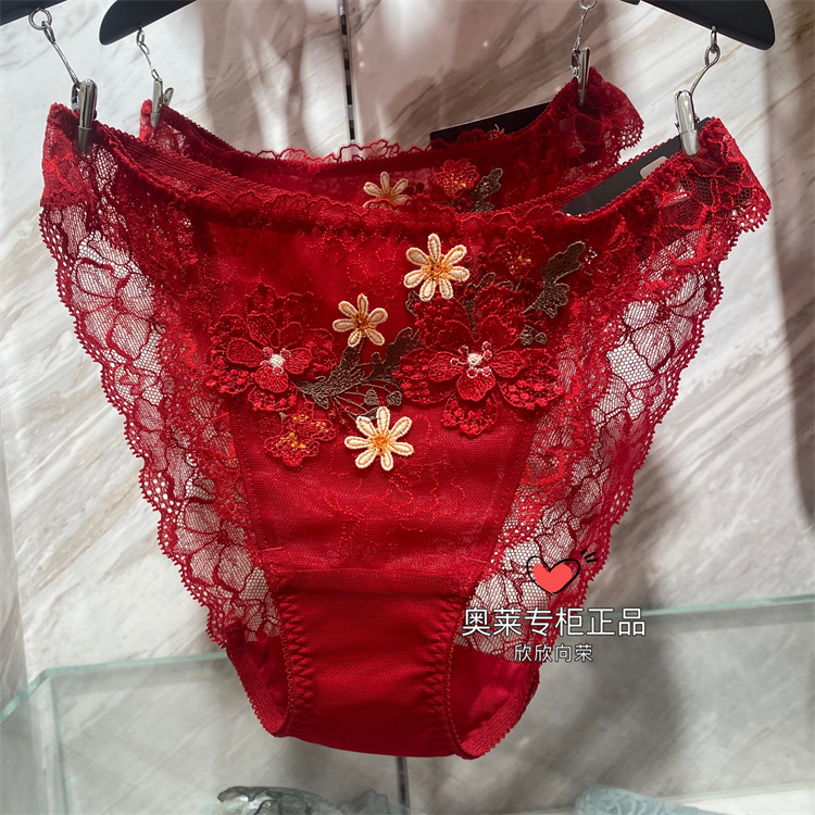 Salute女式刺绣蕾丝三角内裤