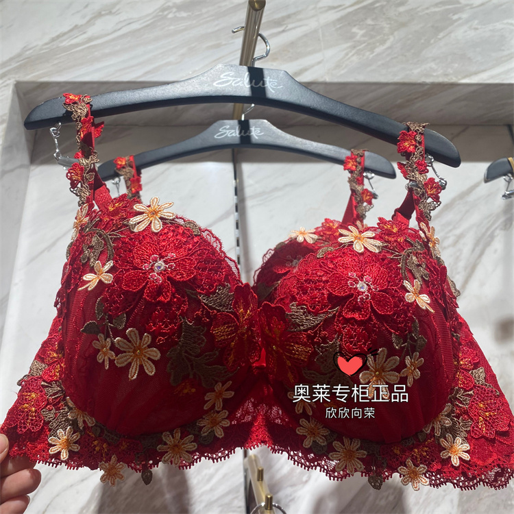 SALUTE聚拢蕾丝刺绣女式文胸