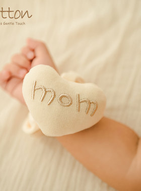 eotton彩棉宝宝安抚手偶纯棉婴儿手腕摇铃新生幼儿响铃脚腕布铃铛