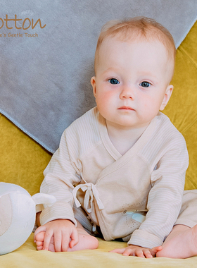 eotton新生儿衣服纯棉初生婴儿蝴蝶衣夏季薄款连体衣短袖哈衣无骨