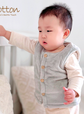 婴儿秋冬保暖背心加厚儿童马夹棉袄宝宝冬季马甲珊瑚绒新生儿坎肩