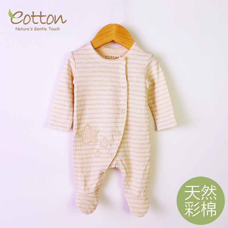 eotton秋冬新生儿连体衣包脚保暖