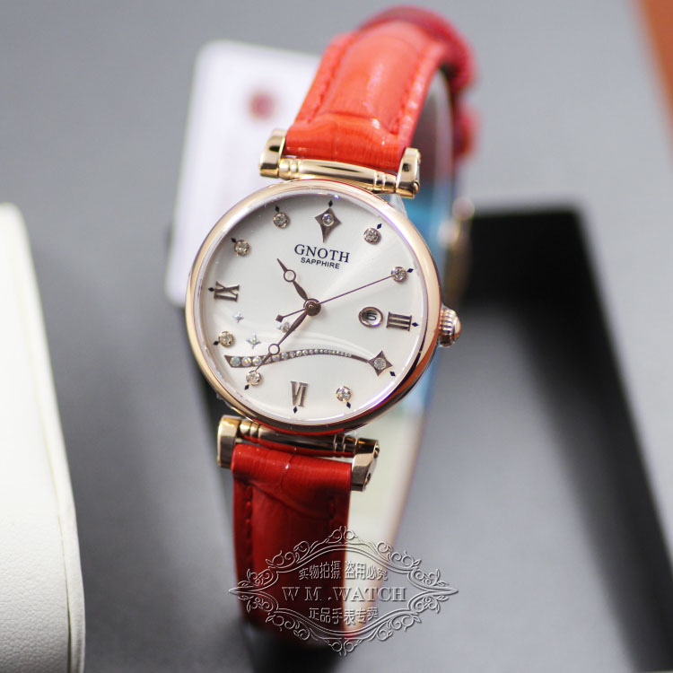 全自动机械日历时尚风皮带腕表