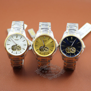 宝舵自动机械精钢24K金表牛气冲天GG008真钻石镂空男表女情侣手表