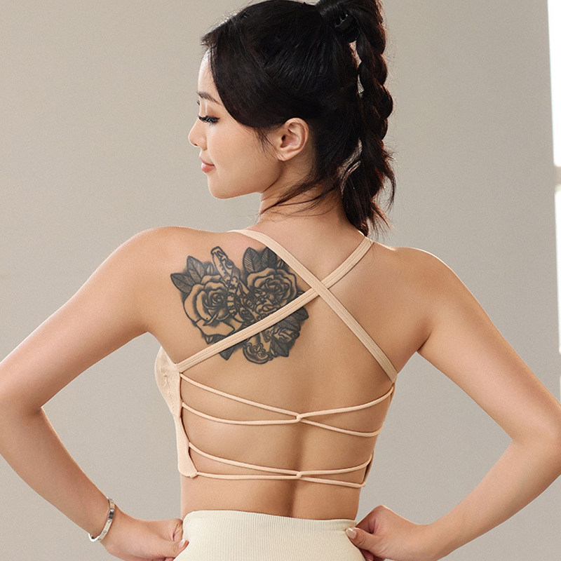 细肩带镂空美背运动内衣女士防震跑步健身瑜伽背心式文胸可拆胸垫,运动服/休闲服装,运动文胸,淘宝优惠券,粉丝福利购,淘宝优惠卷