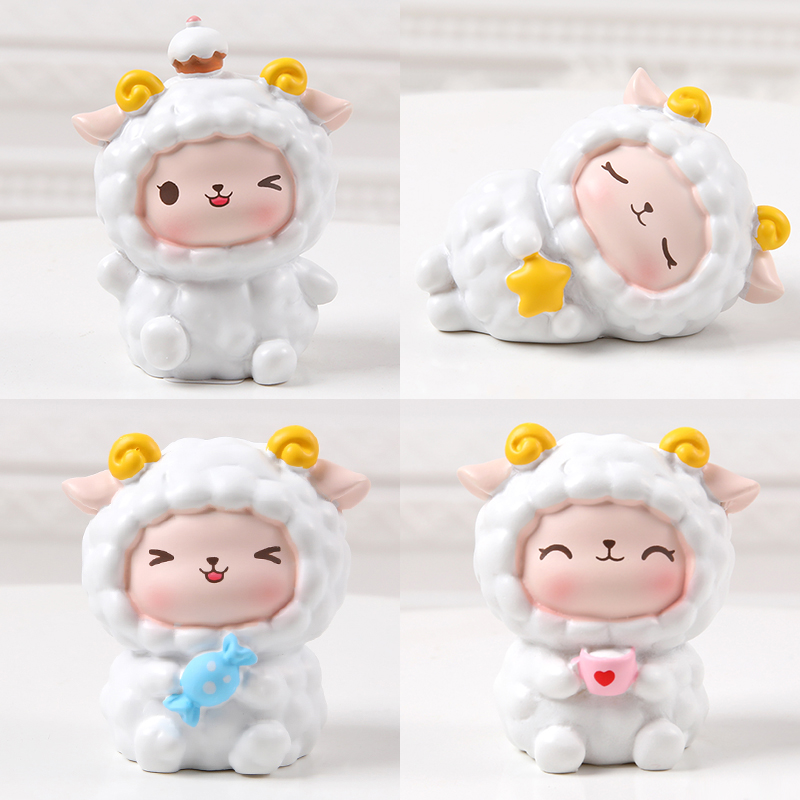 可爱小羊蛋糕烘焙装饰摆件白羊座宝宝羊咩咩小仙女生日快乐插件