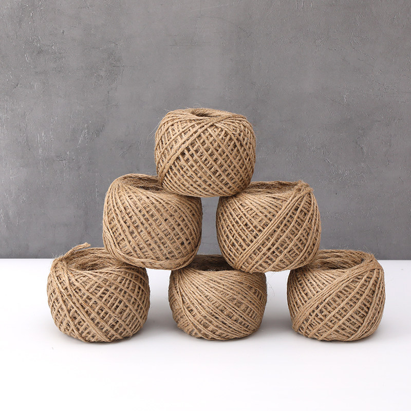 原色手工麻绳蛋糕装饰 手工diy编织黄麻线100米装森系烘焙包装