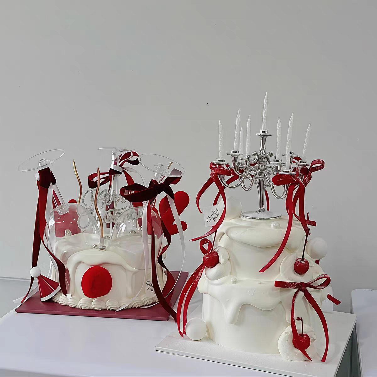 包邮2026网红烘焙麋鹿角红酒杯烛台圣诞节快乐插件蛋糕装饰摆件