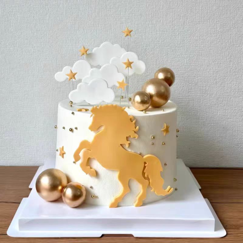 网红马到成功男士爸爸老板生肖马生日蛋糕压模蛋糕装饰翻糖切模