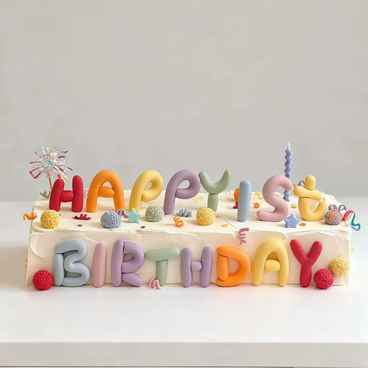 儿童男孩女孩生日烘焙台插件网红ins风软胶彩色字母happy蛋糕装饰