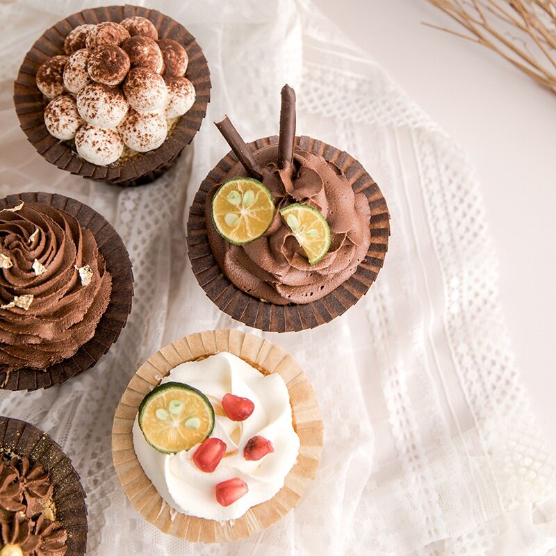 马芬蛋糕高温烤油纸杯 麦芬烤杯纸杯礼帽小蛋糕30个装马芬杯杯子