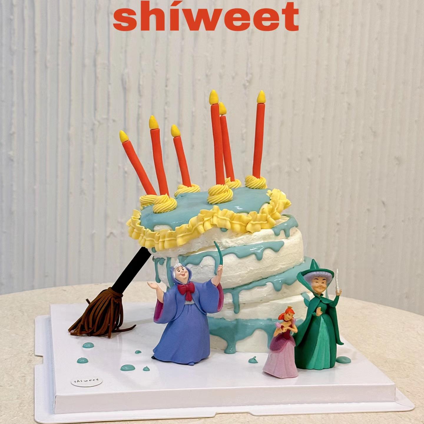 网红ins风仙女教母歪歪蛋糕装饰魔法森林苏菲公主灰姑娘女巫摆件