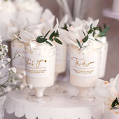 森系王子公主生日甜品台装 烫金thank you贴纸 饰答谢布丁瓶慕斯杯