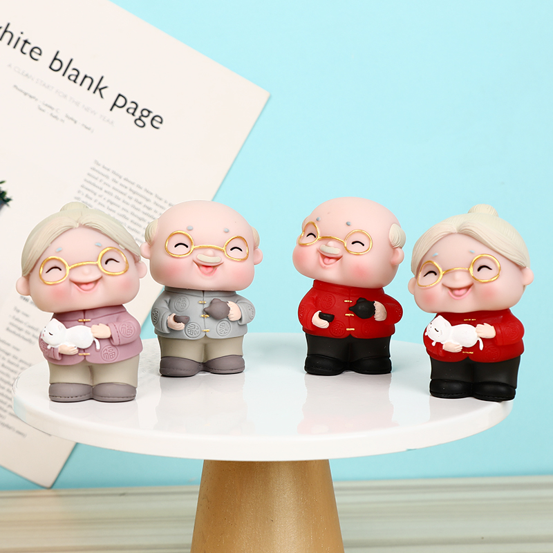 摆件老奶奶祝寿生日烘焙摆件