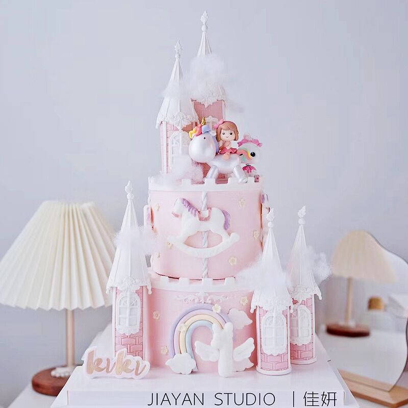 女孩生日蛋糕装饰独角兽摆件周岁