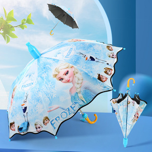 冰雪奇缘儿童雨伞女孩小学生爱莎公主晴雨两用自动黑胶加固防晒伞
