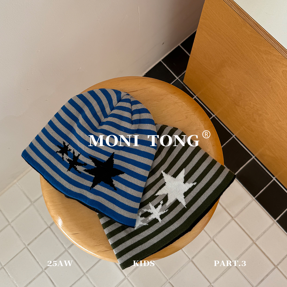 MONI 星星条纹提花针织帽冷帽 大童/成人