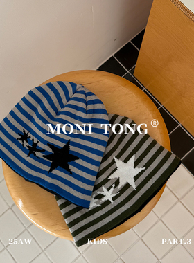 MONI 星星条纹提花针织帽冷帽 大童/成人