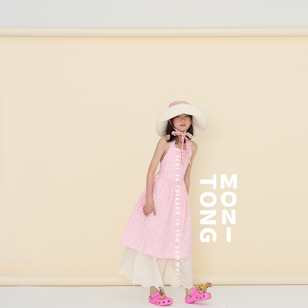 MONI 立体抽皱法式露背连衣裙