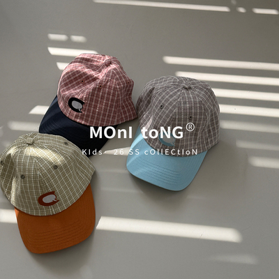 MONI 小众小格子撞色鸭舌帽棒球帽 大童/成人 中性款