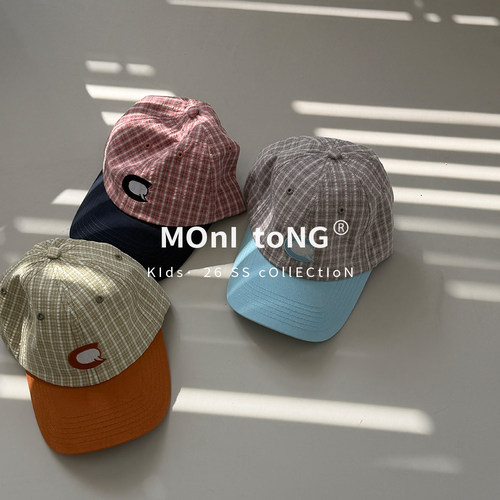 MONI 小众小格子撞色鸭舌帽棒球帽 大童/成人 中性款