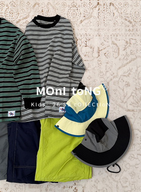 MONI 2色条纹T恤/3色户外机能伞裤 中性款
