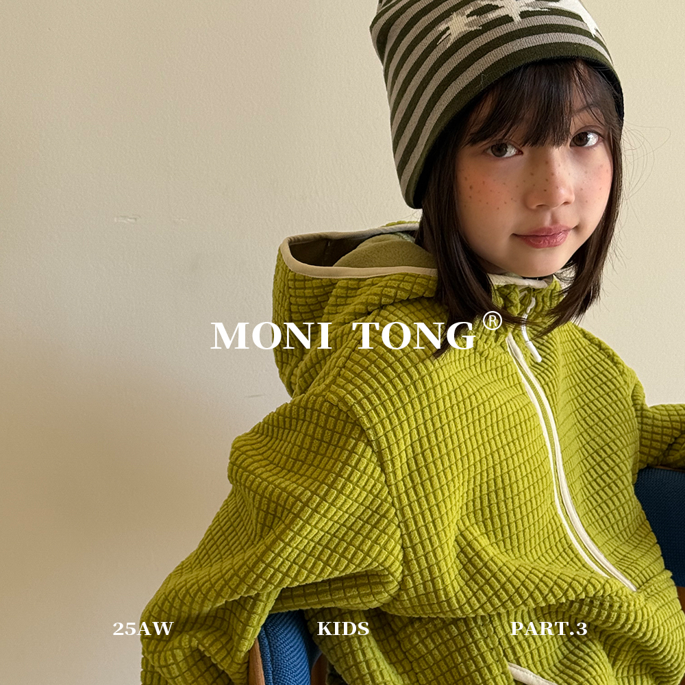 MONI 亮色华夫格拉绒戴帽上衣