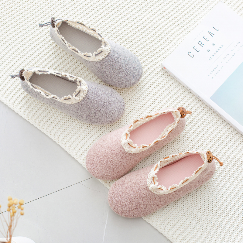 月子鞋秋冬季包跟产后孕妇春秋室内软底防滑纯棉透气地板产妇拖鞋