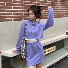 Real price ~ fashion short hooded sweater women's loose and thin versatile casual suit